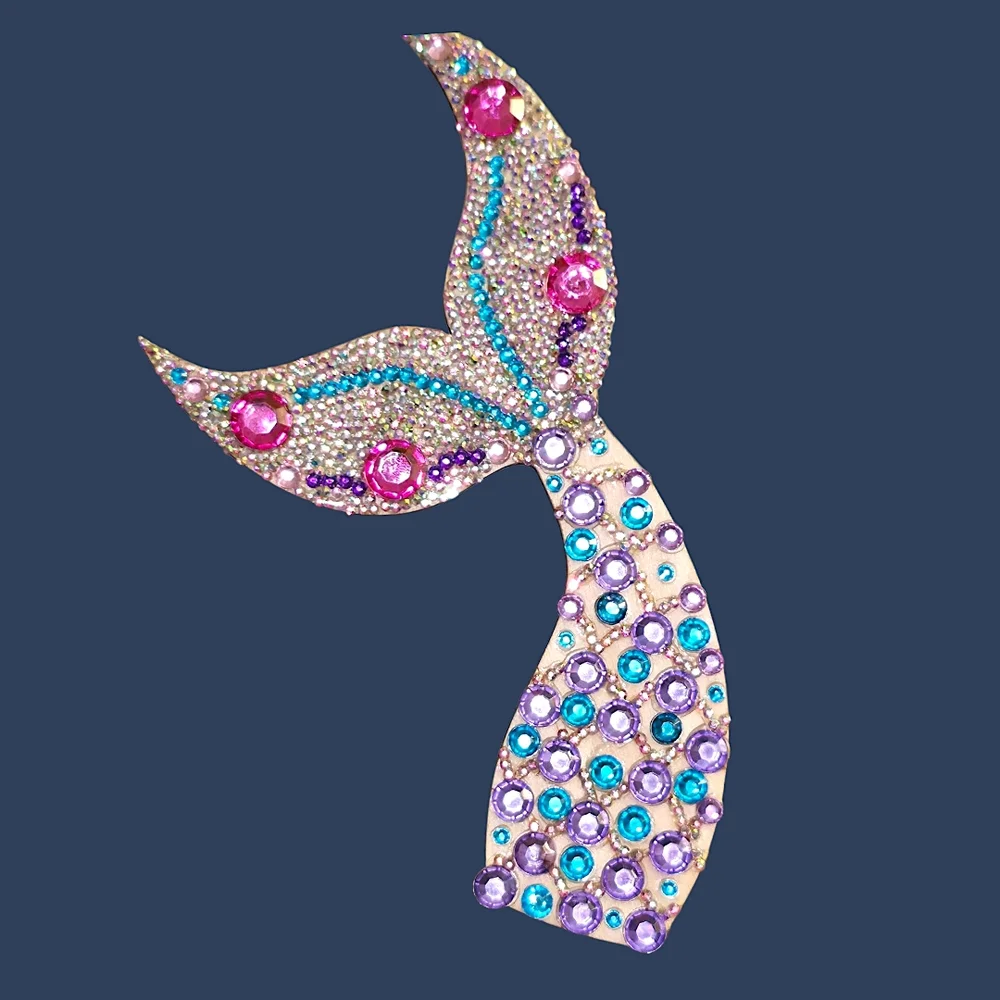 (1) Handmade 7 Inch Mermaid Tail Rhinestone Cake Topper